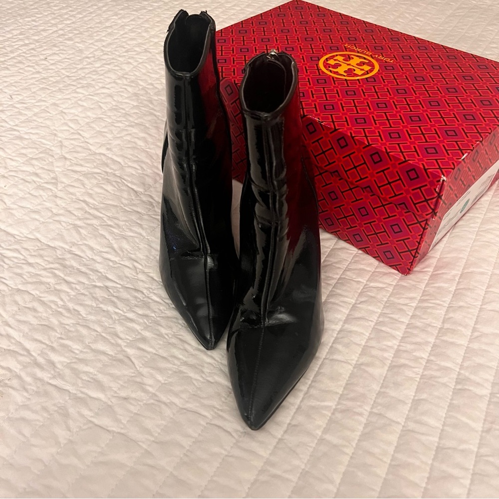 Glossy Black Ankle Booties